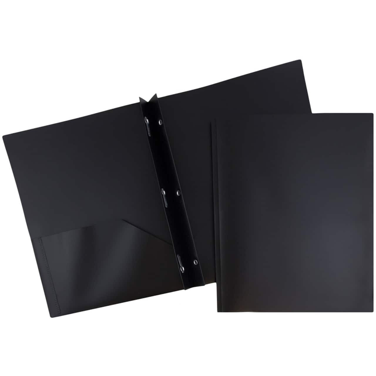 JAM Paper 9.5" x 11" Plastic 2 Pocket School POP Folders with Clasps, 6ct.